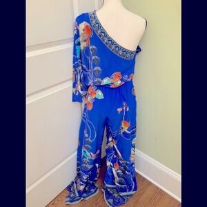 NEW Blue floral one shoulder jumpsuit by CAMILLA